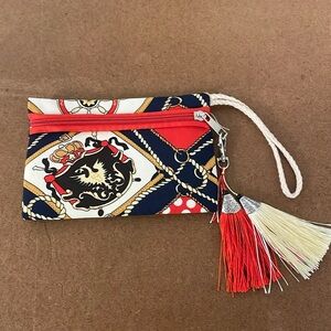 Small wristlet nautical print wallet